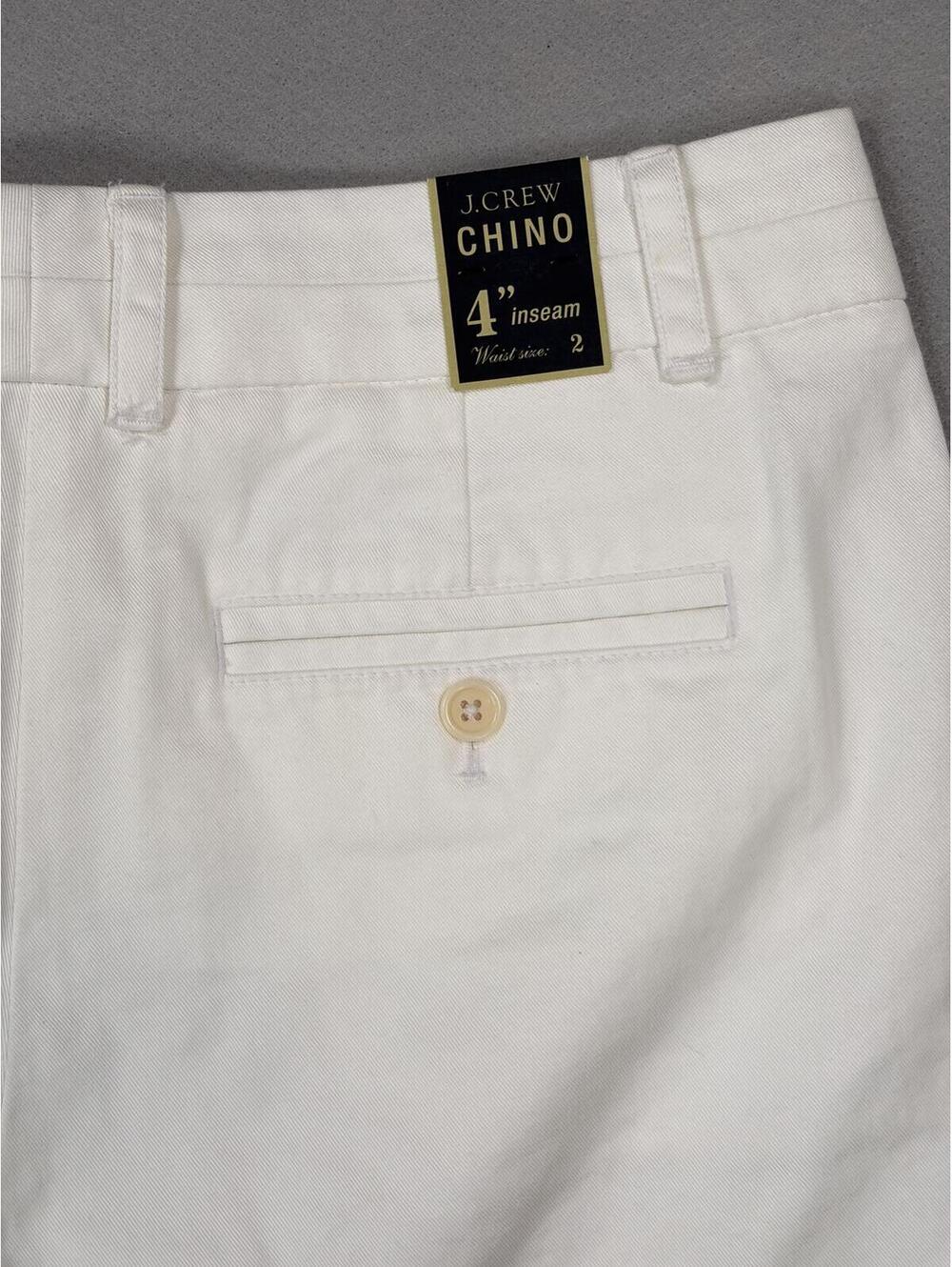 NWT J. Crew 4" White Chino Shorts Size 2 Preppy Coastal Classic Summer Staple - Picture 8 of 12